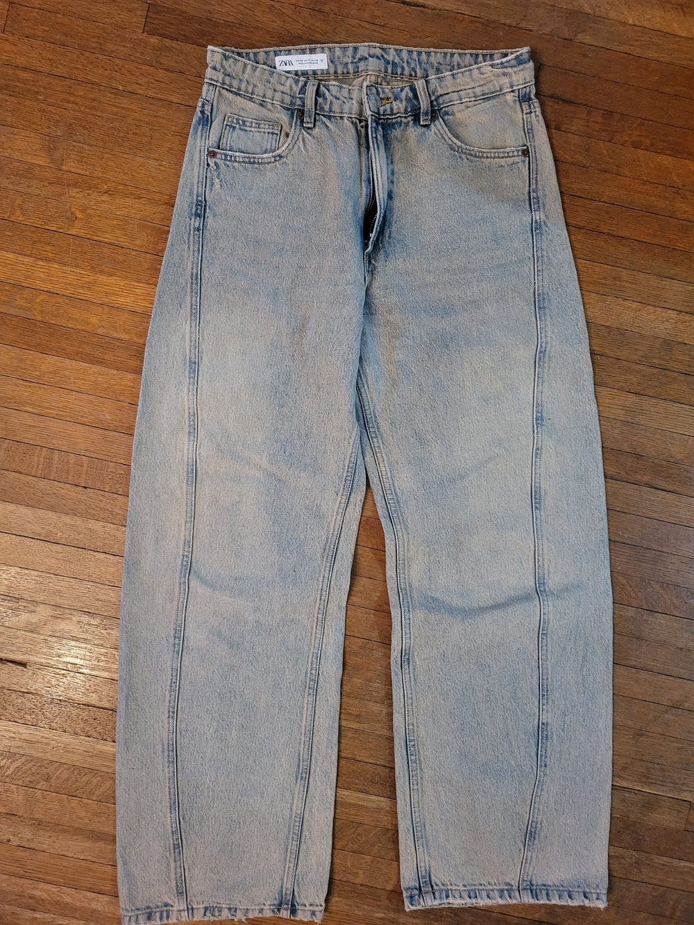 Zara Light Blue Barrel Jeans